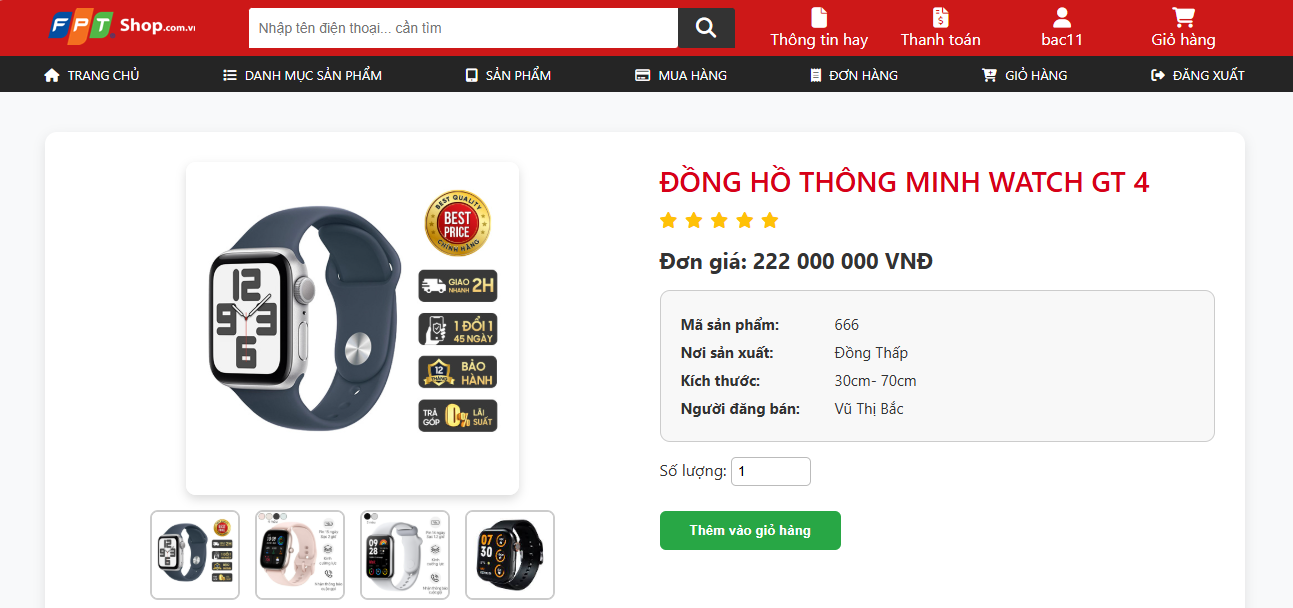 Đồ án + Báo Cáo website cửa hàng FPT bán đồ điện tử PHP & MYSQL đầy đủ chức năng quản trị và người dùng