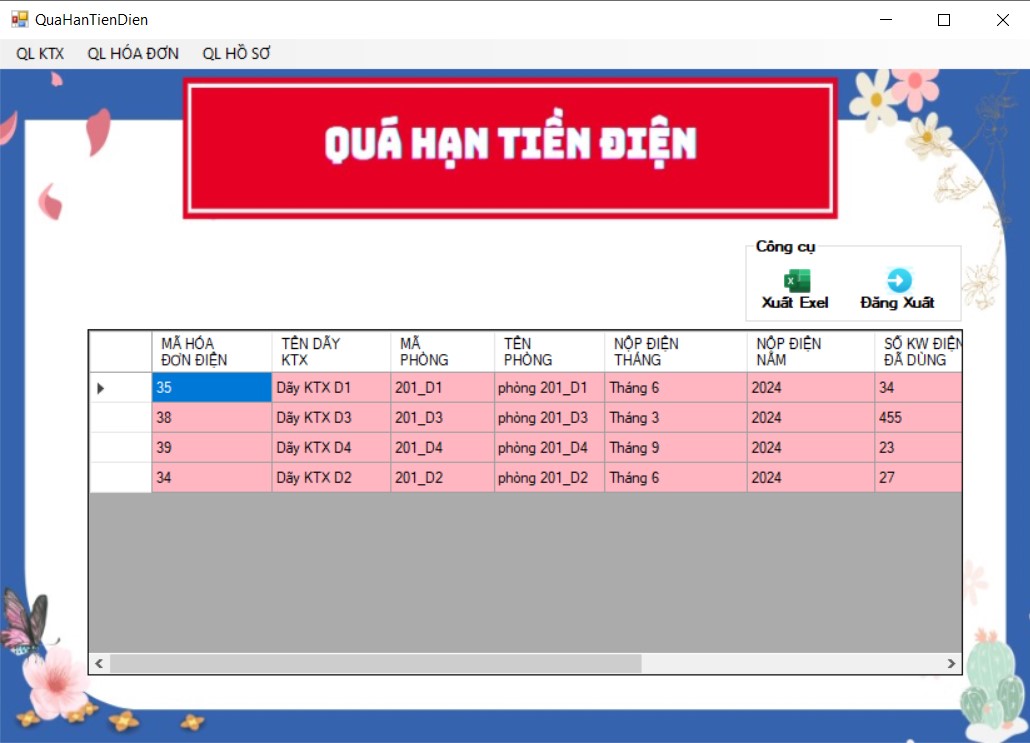 ĐỒ ÁN + BÁO CÁO Phần Mềm Quản Lí Kí Túc Xá Trường Học Bằng WINFROM C# SQLSERVER đầy đủ các chức năng quản trị + báo cáo