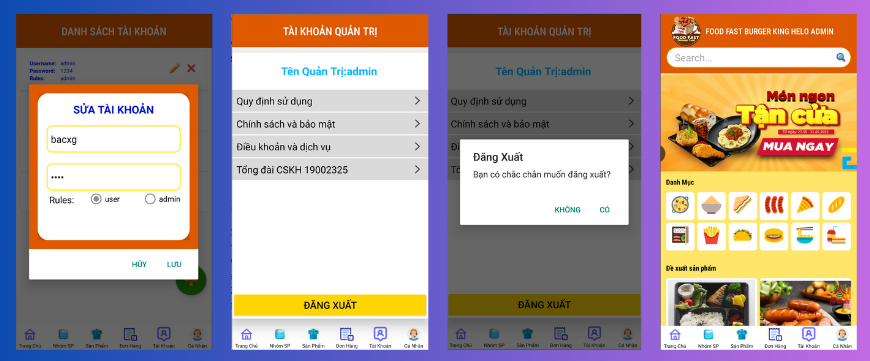 (ANDROID JAVA + SQLITE) App bán hàng đặt đồ ăn android có đầy đủ chức năng quản trị và đặt hàng, xem giỏ hàng thanh toán, xem chi tiết đơn hàng,...