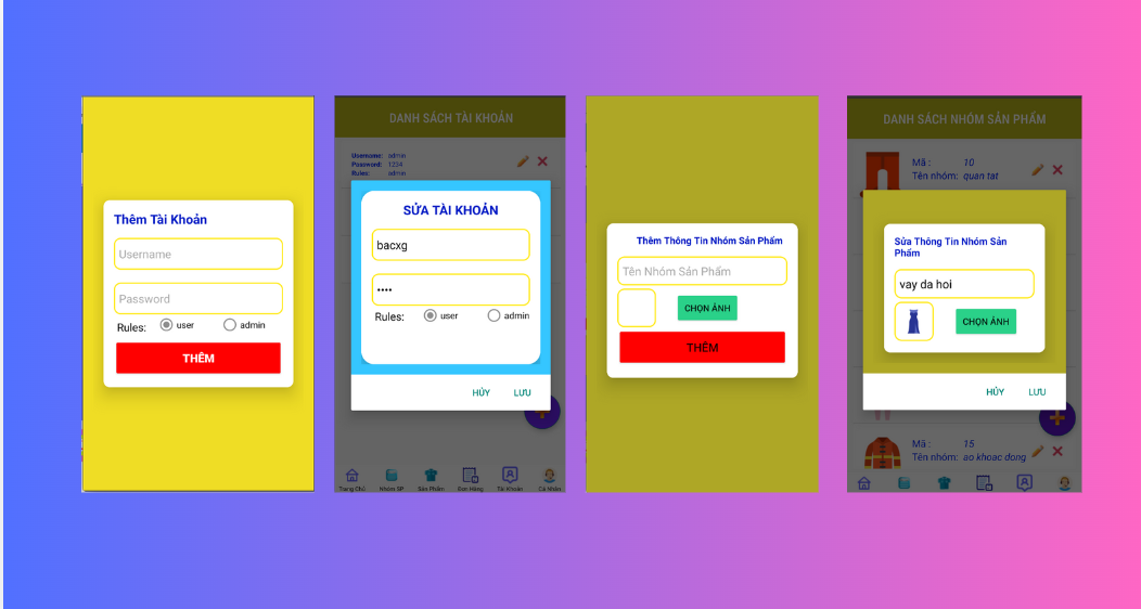 (ANDROID JAVA + SQLITE + BÁO CÁO WORD) App bán hàng android thời trang có đầy đủ chức năng quản trị và đặt hàng