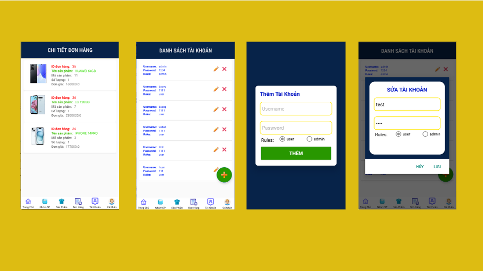 (ANDROID JAVA + SQLITE) App bán hàng android có đầy đủ chức năng quản trị và đặt hàng, xem giỏ hàng thanh toán, xem chi tiết đơn hàng, thêm , sửa, xóa, tìm kiếm.