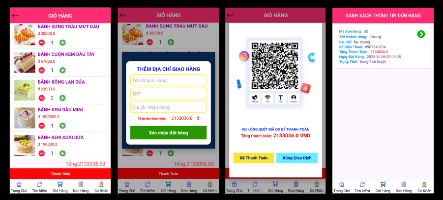 (ANDROID JAVA + SQLITE + BÁO CÁO WORD) App bán bánh ngọt android java có quản trị và người dùng, đánh giá sản phẩm sau khi mua, đặt hàng, tiến trình thực hiện đơn hàng, các chức năng thêm, sửa, xóa