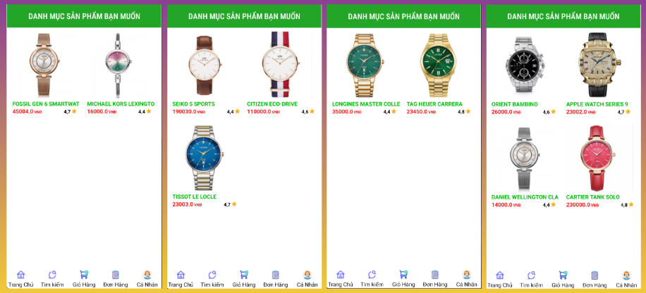 (ANDROID JAVA + SQLITE + BÁO CÁO WORD) App bán đồng hồ đeo tay android có quản trị và người dùng, đánh giá sản phẩm sau khi mua, đặt hàng, tiến trình thực hiện đơn hàng, các chức năng thêm, sửa, xóa