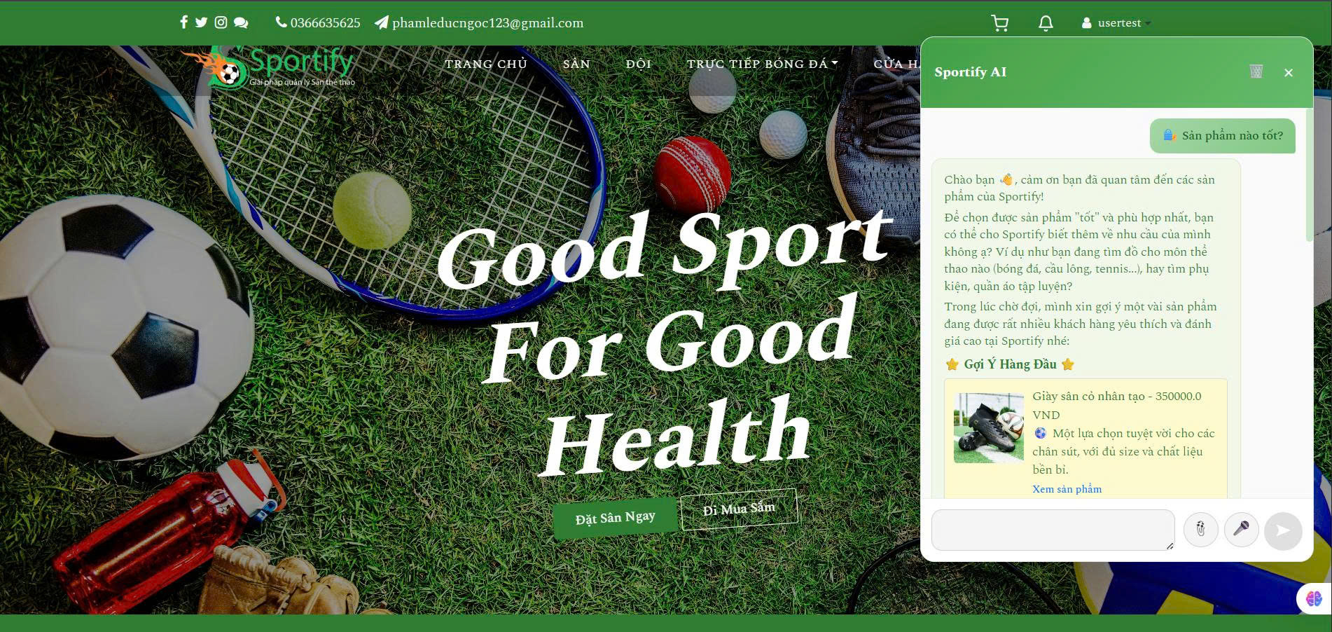 Source Code Website Đặt Sân Thể Thao ReactJS Spring Boot + Full Báo Cáo KLTN