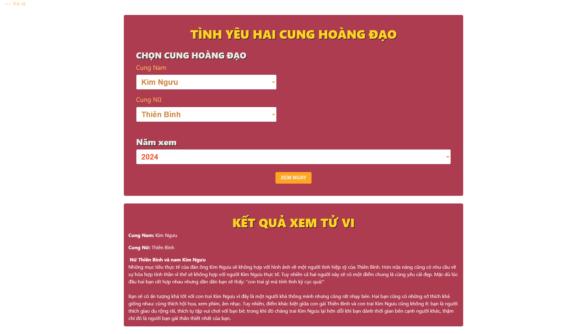 Source Code Website Xem Tử Vi và Thần Số Học - Ứng Dụng Gợi Ý Quyết Định Cá Nhân