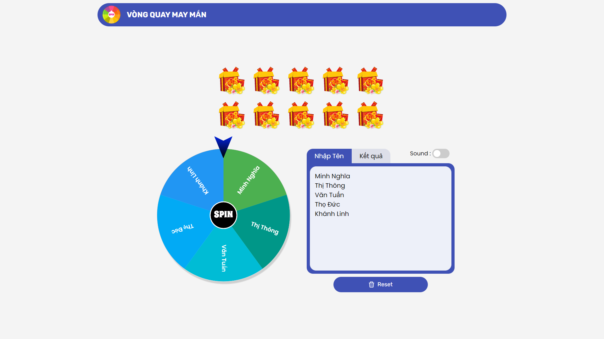 Full sorce code website vòng quay may mắn - Wheel of names.