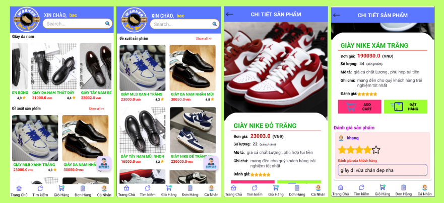 (ANDROID JAVA + SQLITE + BÁO CÁO WORD) App bán giày android java có quản trị và người dùng, đánh giá sản phẩm sau khi mua, đặt hàng, tiến trình thực hiện đơn hàng, các chức năng thêm, sửa, xóa
