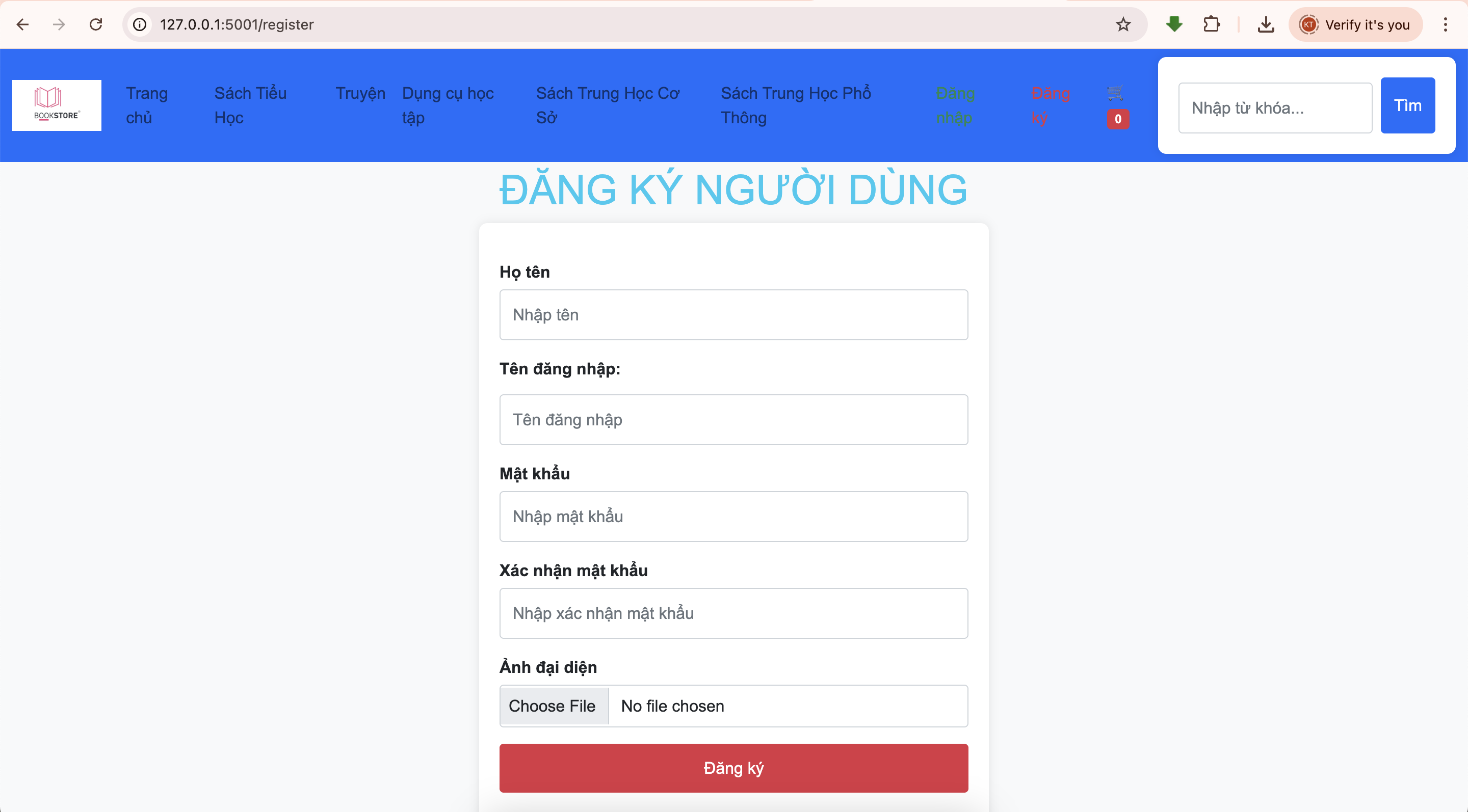 Website bán sách bằng Python + MySQL