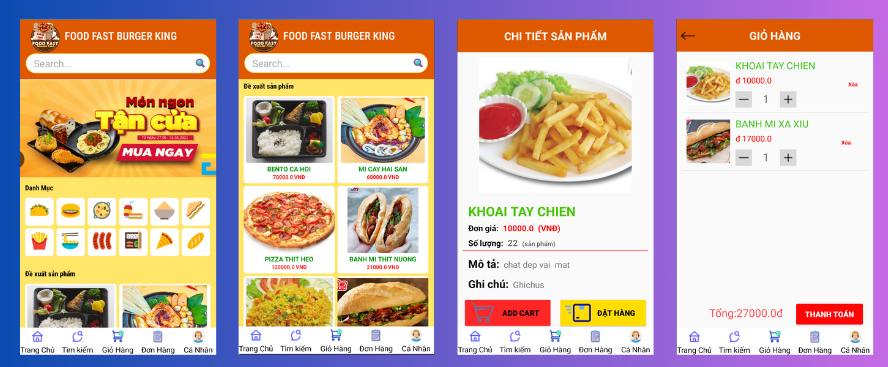 (ANDROID JAVA + SQLITE) App bán hàng đặt đồ ăn android có đầy đủ chức năng quản trị và đặt hàng, xem giỏ hàng thanh toán, xem chi tiết đơn hàng,...