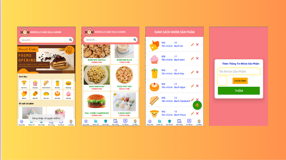 (ANDROID JAVA + SQLITE + BÁO CÁO WORD) App bán hàng android đặt bánh có đầy đủ chức năng quản trị và đặt hàng