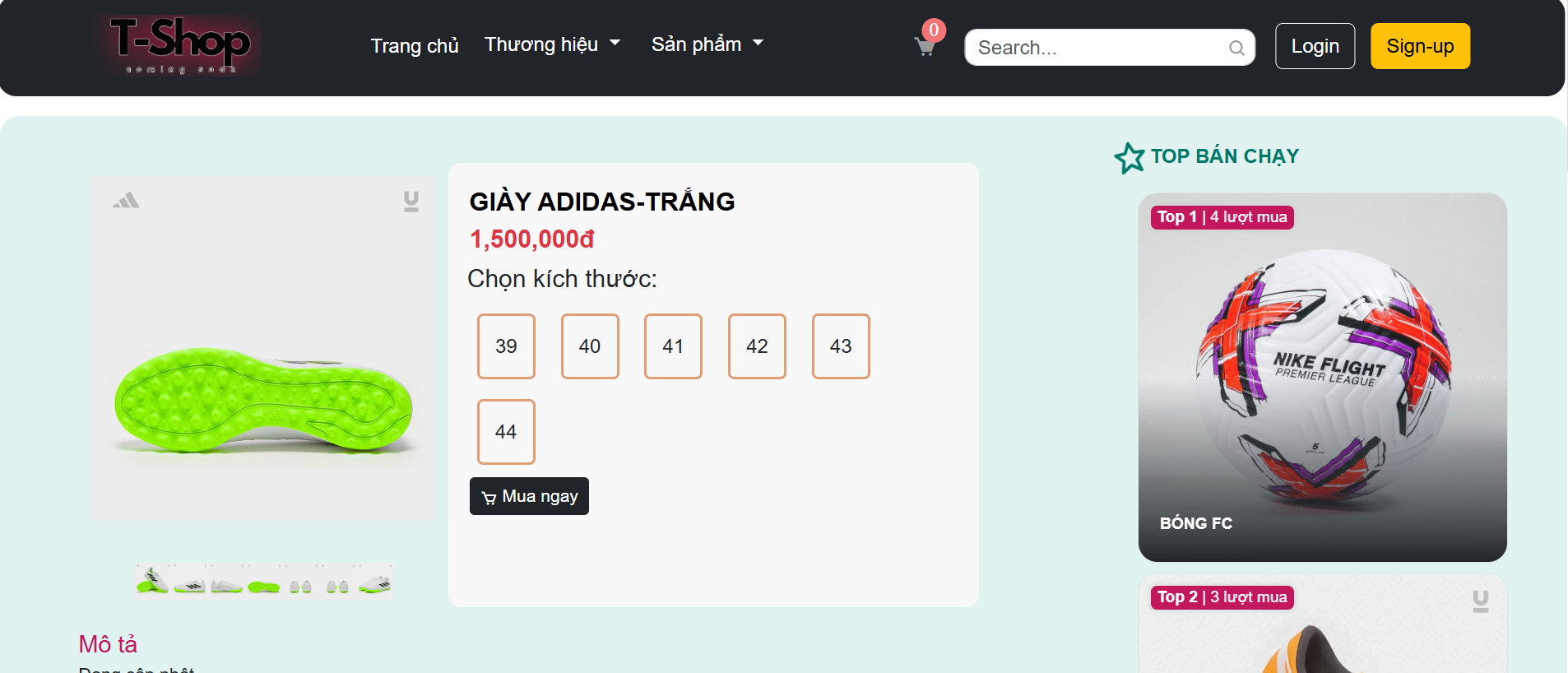 Website Quản lý cửa hàng Shop đồ thể thao bóng đá – PHP thuần +SQL
