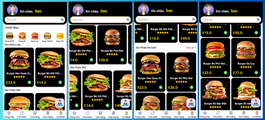 (ANDROID JAVA + SQLITE + BÁO CÁO WORD) App đặt đồ ăn HAMBERGER android có quản trị và người dùng, đánh giá sản phẩm sau khi mua, đặt hàng, tiến trình thực hiện đơn hàng, các chức năng. thêm, sửa, xóa