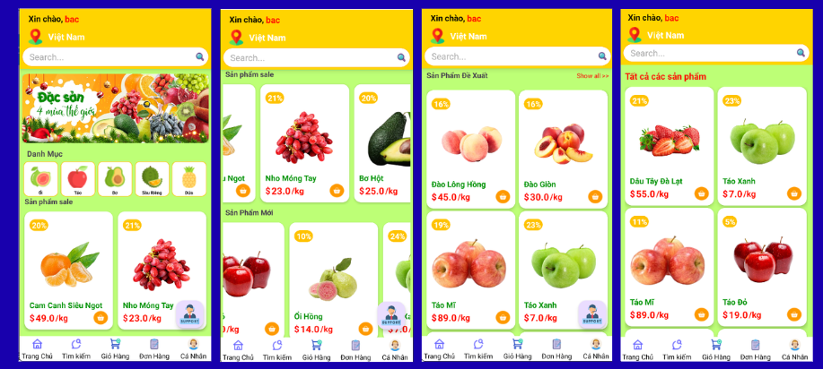 (ANDROID JAVA + SQLITE + BÁO CÁO WORD) App bán trái cây android có quản trị và người dùng, đánh giá sản phẩm sau khi mua, đặt hàng, tiến trình thực hiện đơn hàng, các chức năng. thêm, sửa, xóa