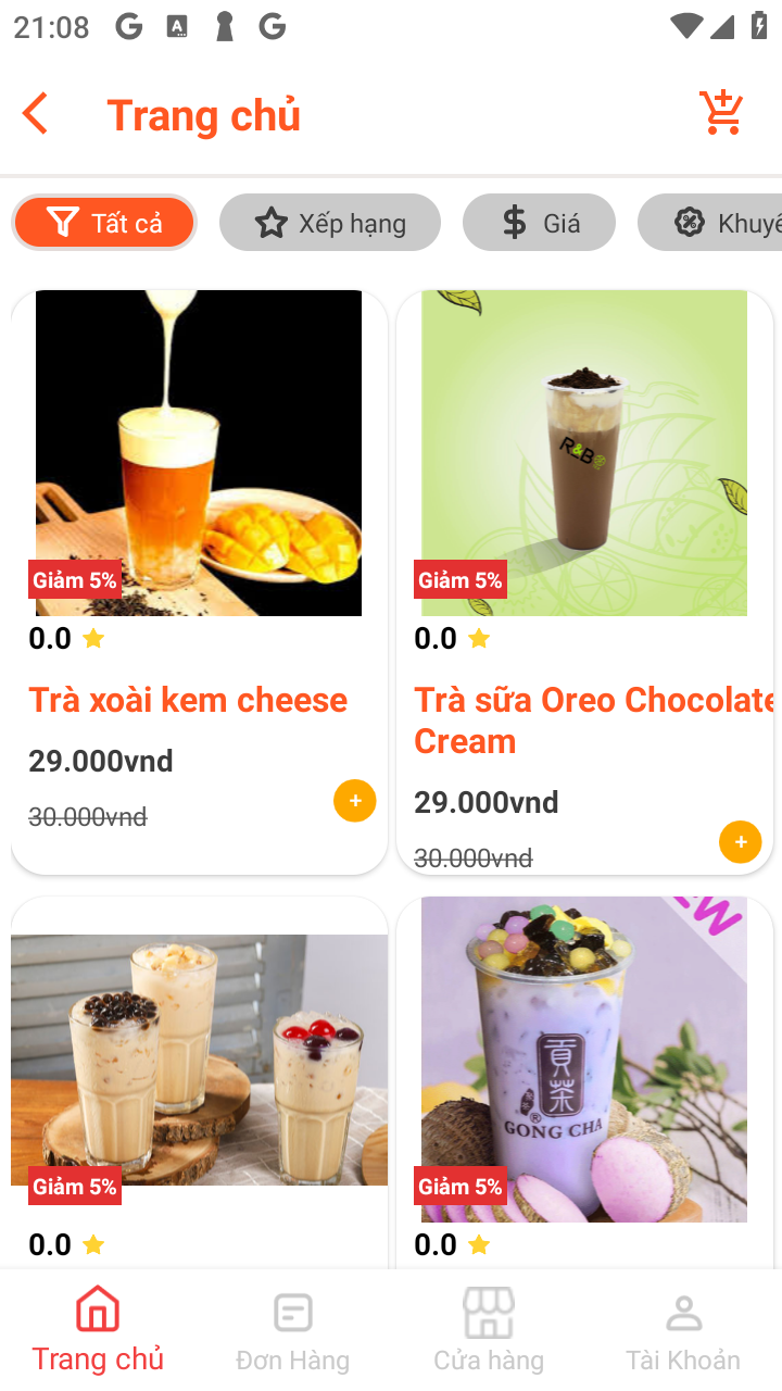Đồ án Android- Ứng dụng quản lý quán đồ uống bán hàng online (Admin & Users) - Coffee Homes