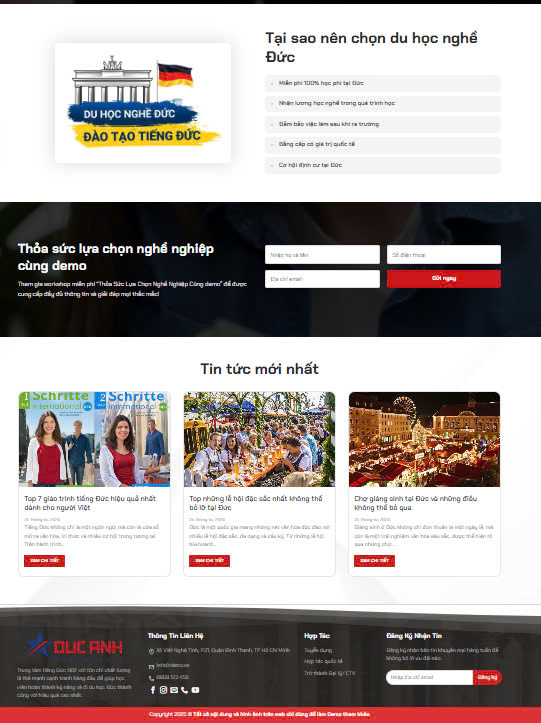 Full source code website đào tạo tiếng và du học