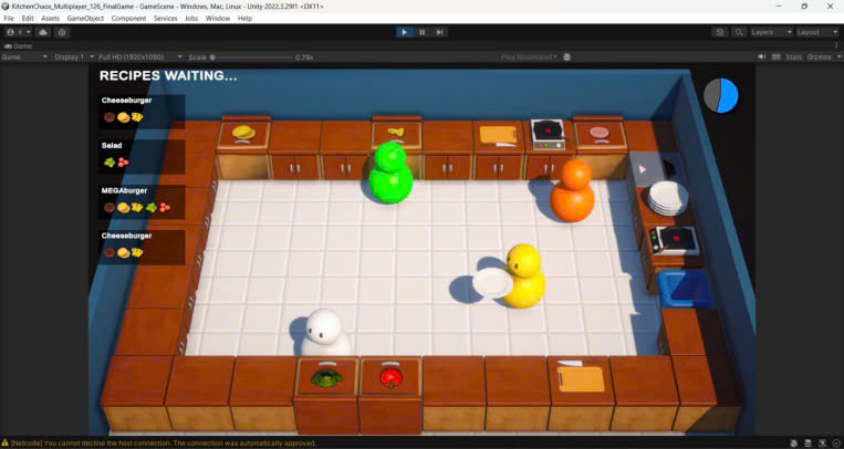 Code Game nấu ăn kitchen chaos + báo cáo + ppt thuyết trình (unity)