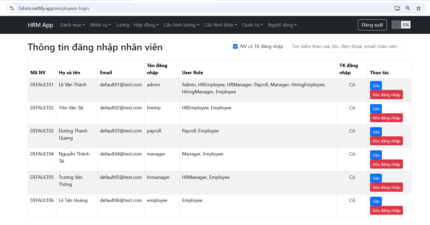 Full source code (NodeJS, ReactJS + MySQL): Ứng dụng web quản lý nhân sự, quản lý HĐLĐ, tính lương theo luật