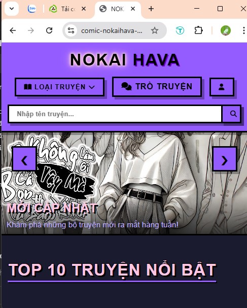 Giao diện web đọc truyện tranh Comic Style – Cơ Bản