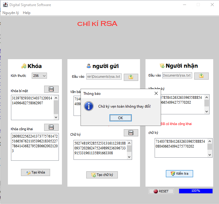 source code chương trình demo chữ ký số RSA bằng java