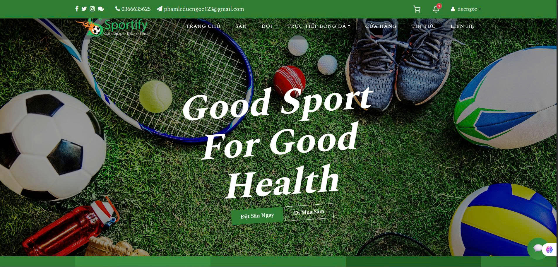 Source Code Website Đặt Sân Thể Thao ReactJS Spring Boot + Full Báo Cáo KLTN