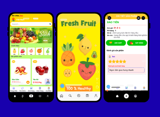 (ANDROID JAVA + SQLITE + BÁO CÁO WORD) App bán trái cây android có quản trị và người dùng, đánh giá sản phẩm sau khi mua, đặt hàng, tiến trình thực hiện đơn hàng, các chức năng. thêm, sửa, xóa