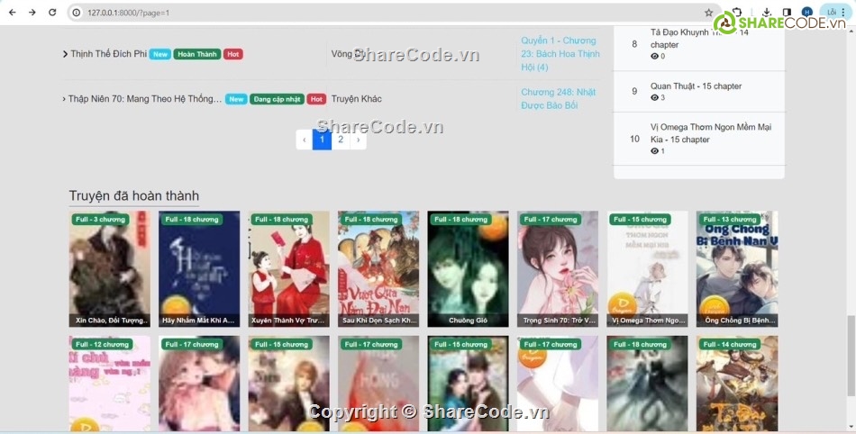 Full code web Truyện laravel dùng để kinh doanh hoặc làm đồ án về web truyện. Web truyện với các chức năng: tool Cào truyện, tự động thông báo gửi mail, room chat realtime ,...)
