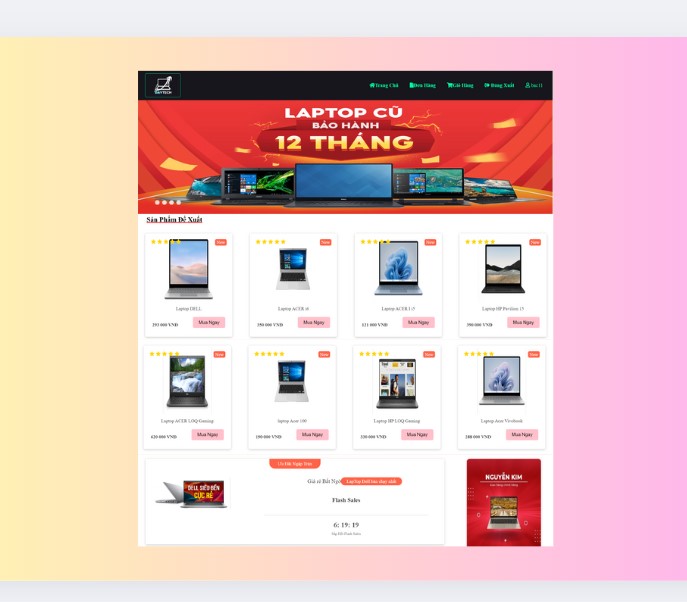 Đồ án website bán laptop bằng PHP & MYSQL đầy đủ chức năng quản trị và người dùng