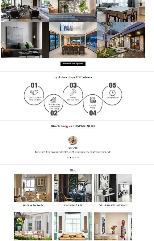 Fullcode wordpress thiết kế thi công kiến trúc và nội thất hiện đại