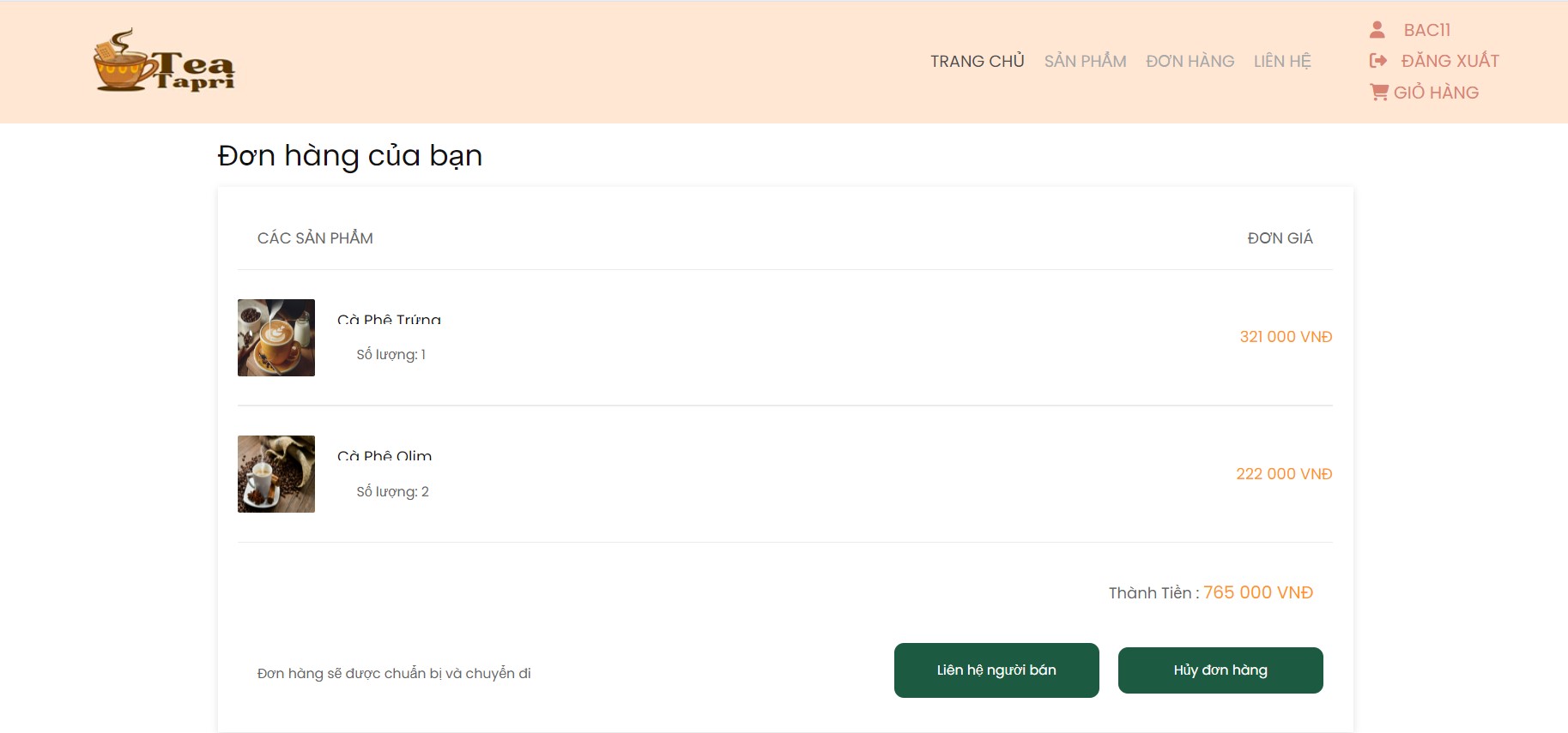 Đồ án + Báo Cáo website đặt cà phê bằng PHP & MYSQL đầy đủ chức năng quản trị và người dùng (kèm báo cáo WORD 60 trang đủ 7 loại UML)