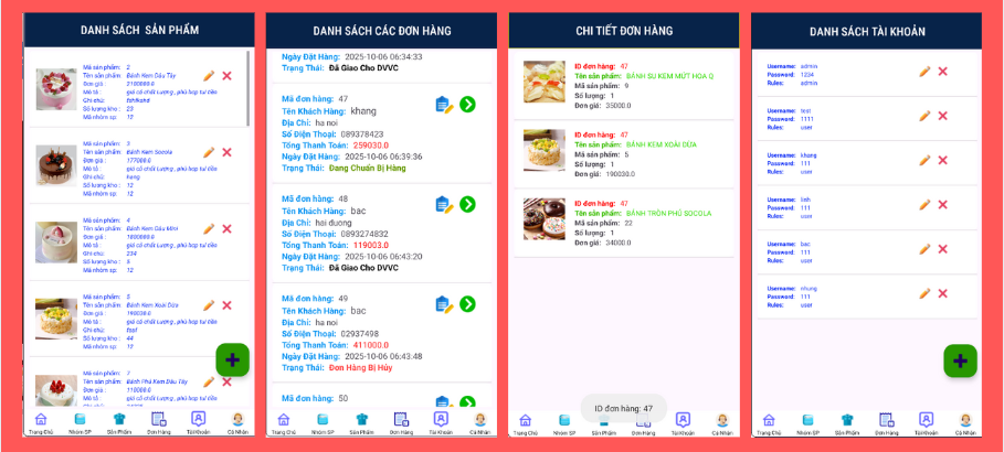 (ANDROID JAVA + SQLITE + BÁO CÁO WORD) App bán bánh ngọt android java có quản trị và người dùng, đánh giá sản phẩm sau khi mua, đặt hàng, tiến trình thực hiện đơn hàng, các chức năng thêm, sửa, xóa