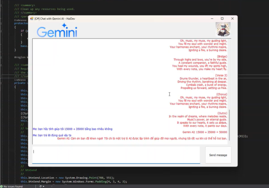 Chat with Gemini AI (Chat với trợ lý ảo AI)