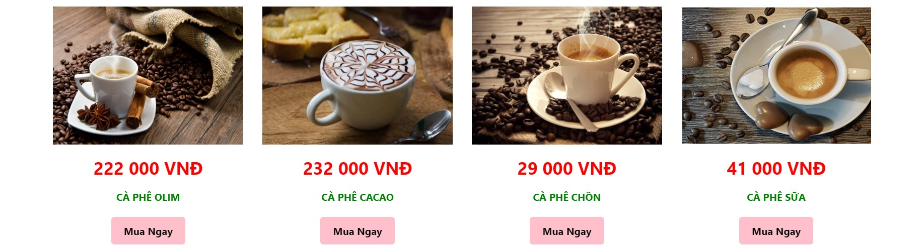 Đồ án + Báo Cáo website đặt cà phê bằng PHP & MYSQL đầy đủ chức năng quản trị và người dùng (kèm báo cáo WORD 60 trang đủ 7 loại UML)