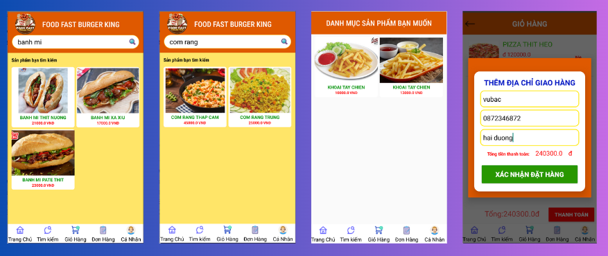 (ANDROID JAVA + SQLITE) App bán hàng đặt đồ ăn android có đầy đủ chức năng quản trị và đặt hàng, xem giỏ hàng thanh toán, xem chi tiết đơn hàng,...