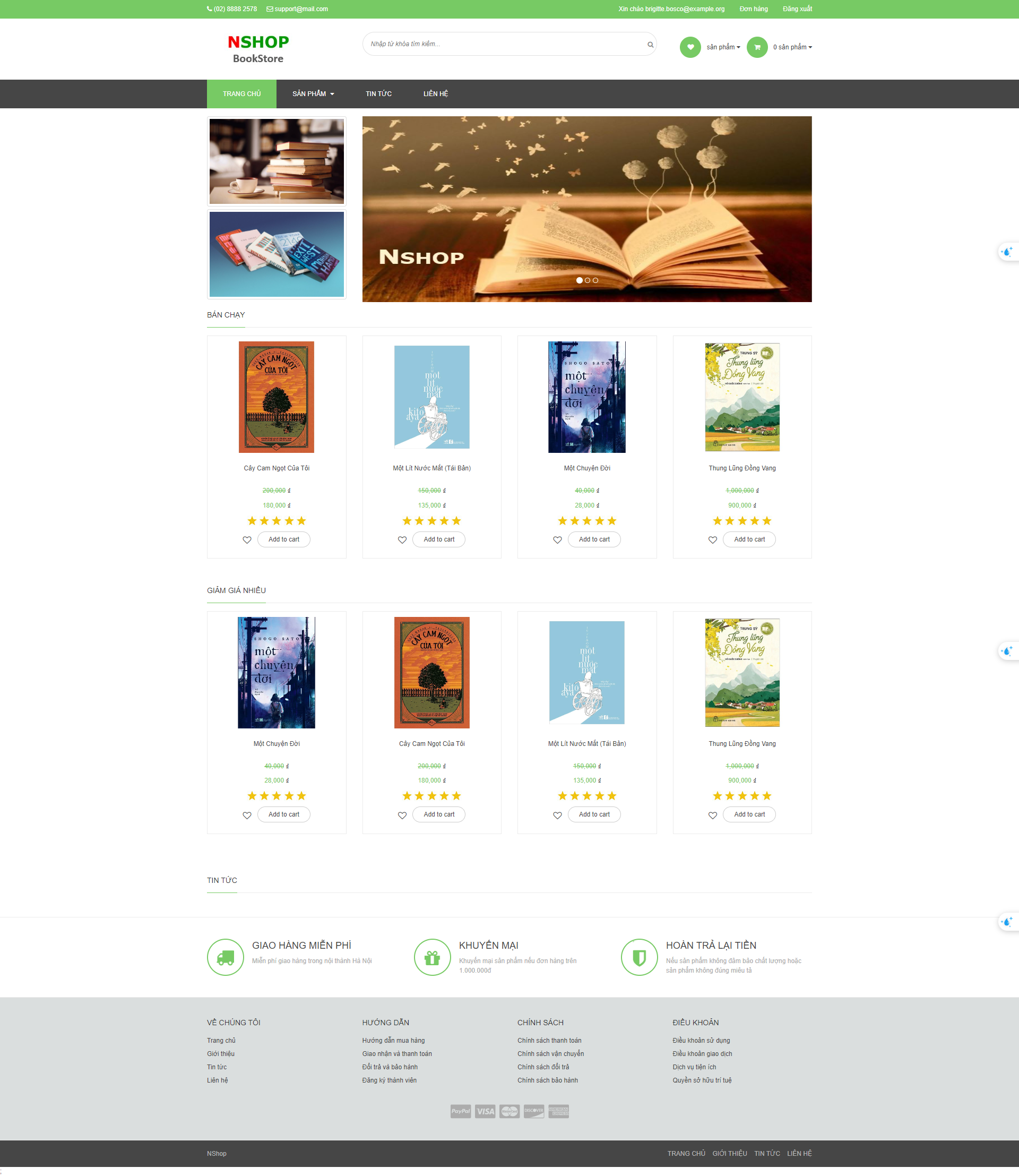 Chia sẻ source code đồ án shop bán sách bằng laravel 9 full chức năng , giao diện đẹp