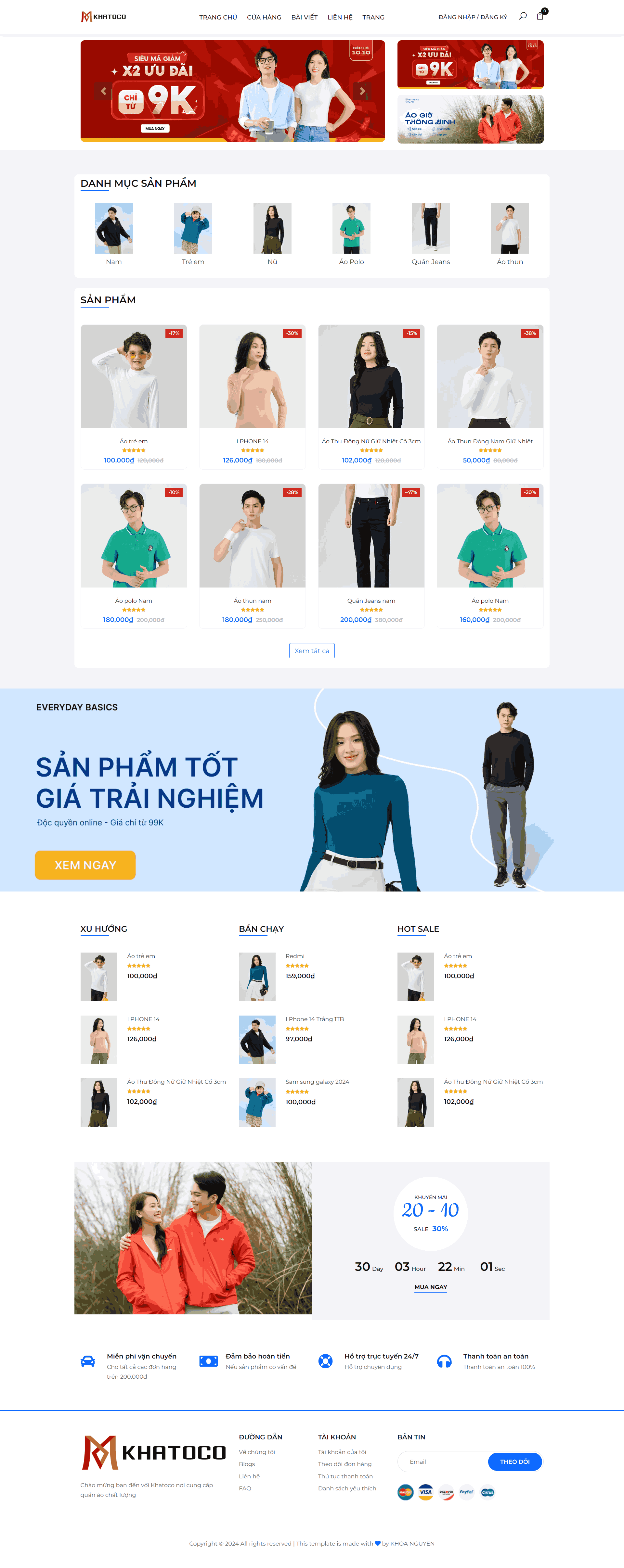 Source code website thương mại điện tử bán quần áo php mysql thanh toán momo