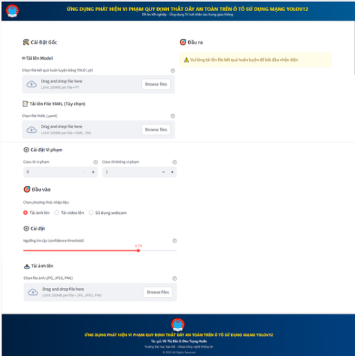 ĐỒ ÁN TỐT NGHIỆP AI 9.5 ĐIỂM + BÁO CÁO 92 Trang + Powerpoint 22 slide ĐỀ TÀi PHÁT HIỆN VI PHẠM QUY ĐỊNH THẮT DÂY AN TOÀN Ô TÔ MẠNG YOLOv12 Mới Nhất 2025