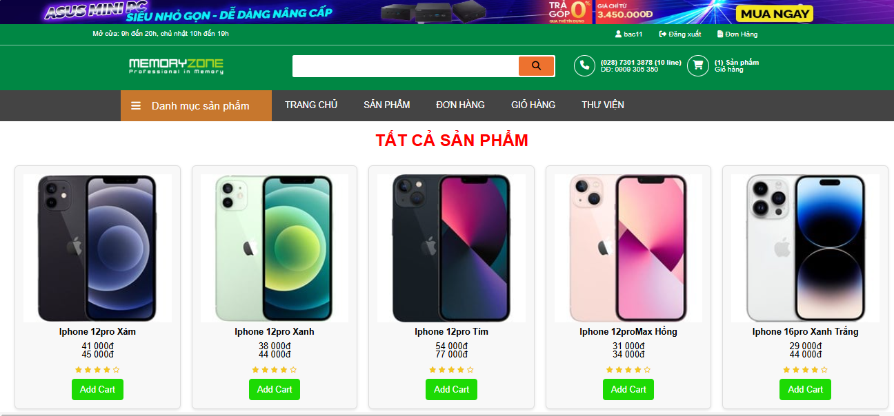 Đồ án + Báo Cáo website shop bán điện thoại bằng PHP & MYSQL đầy đủ chức năng quản trị và người dùng (kèm báo cáo WORD 60 trang đủ 7 loại UML)