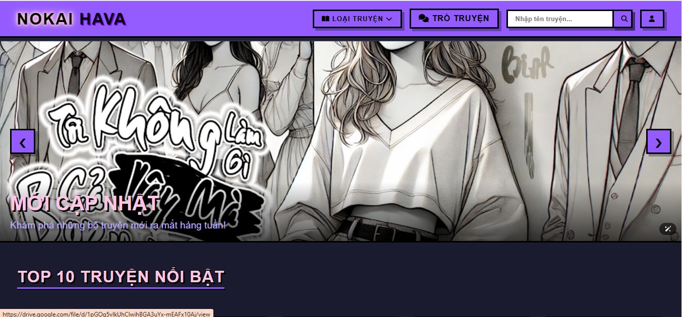 Giao diện web đọc truyện tranh Comic Style – Cơ Bản