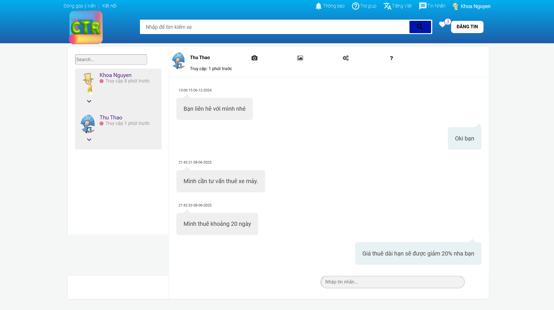 Source code website cho thuê xe dịch vụ thuê xe php mysql đồ án website thuê xe có chức năng chat
