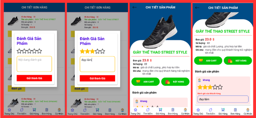 (ANDROID JAVA + SQLITE + BÁO CÁO WORD) App bán giày thể thao android có quản trị và người dùng, đánh giá sản phẩm sau khi mua, đặt hàng, tiến trình thực hiện đơn hàng, các chức năng. thêm, sửa, xóa