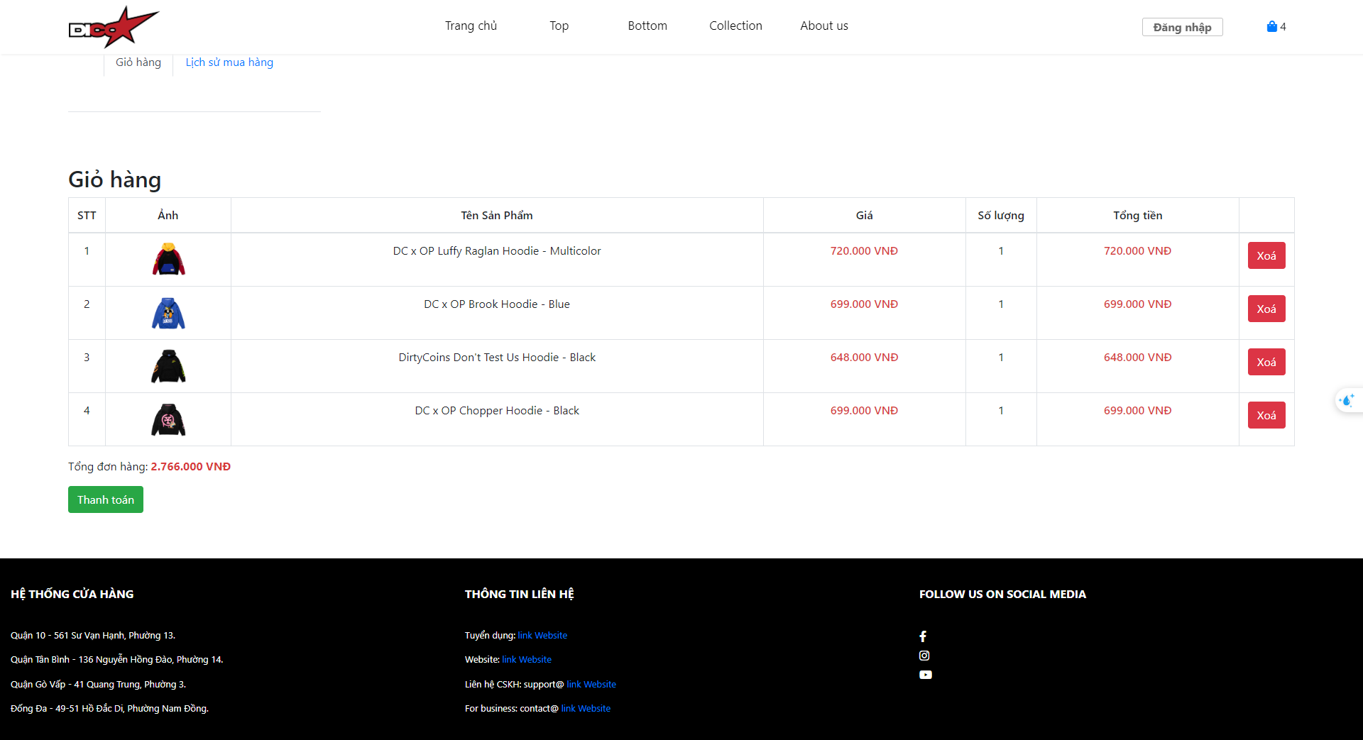 Source Code Website Bán Quần Áo - php - mysql (SQL)