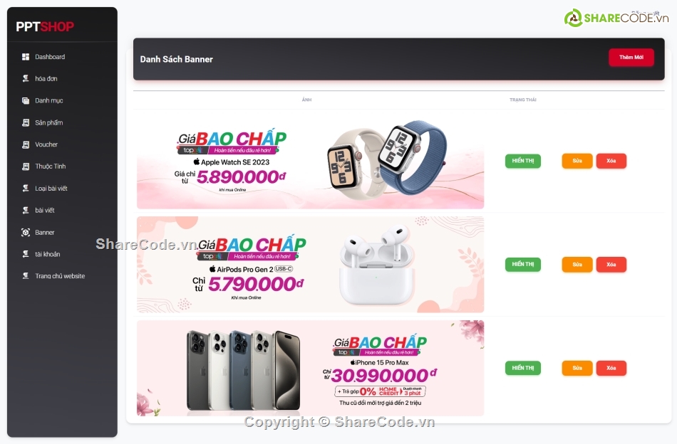 Source code website bán điện thoại PHP MySQL MVC đồ án điện thoại laptop phone full source bán điện thoại laptop