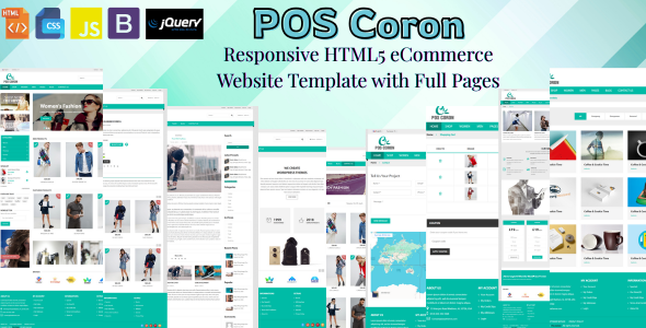 POS Coron – Responsive HTML5 eCommerce Website Template with Full Pages