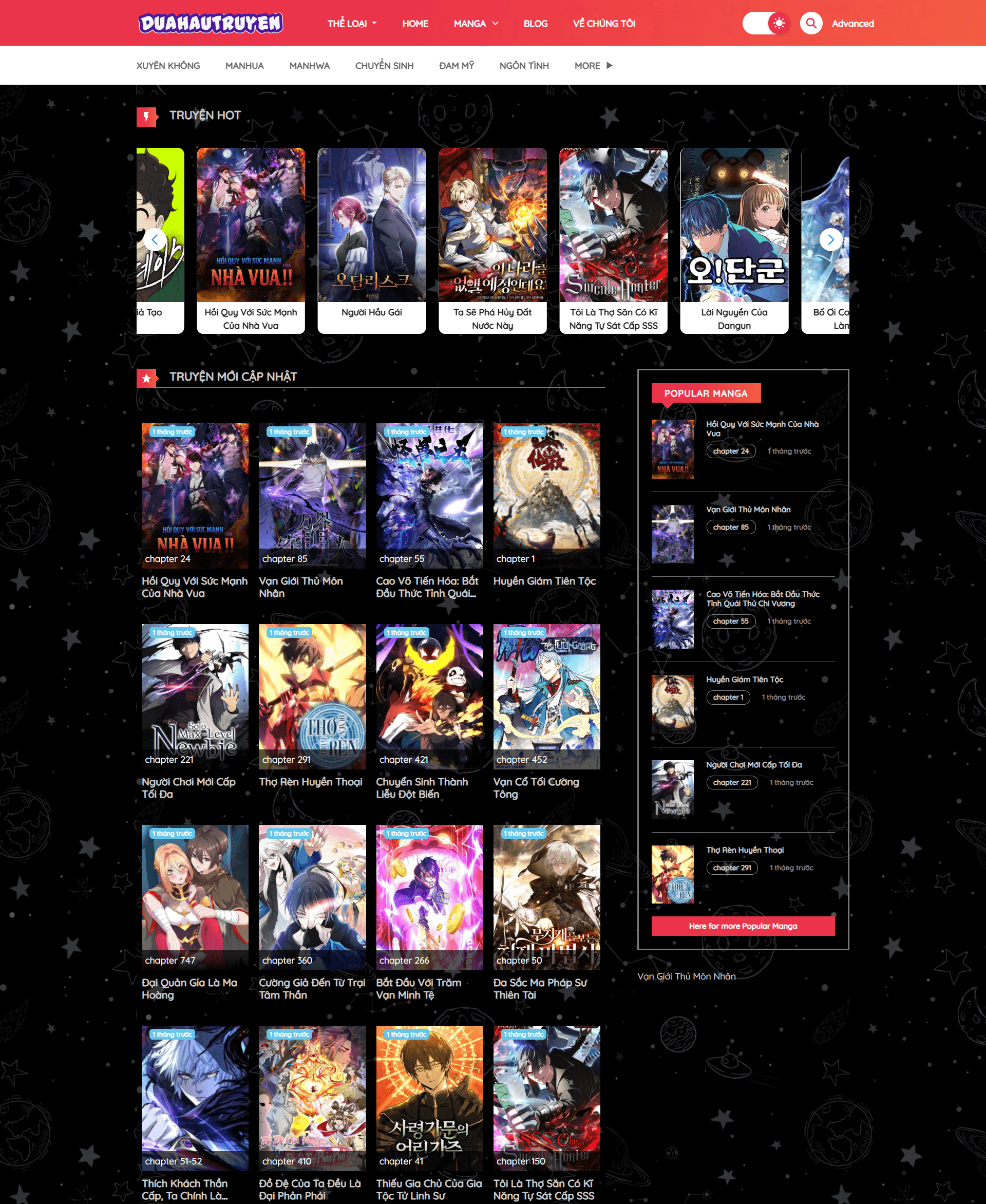 Theme wordpress website truyện tranh truyện chữ | Website đọc truyện online