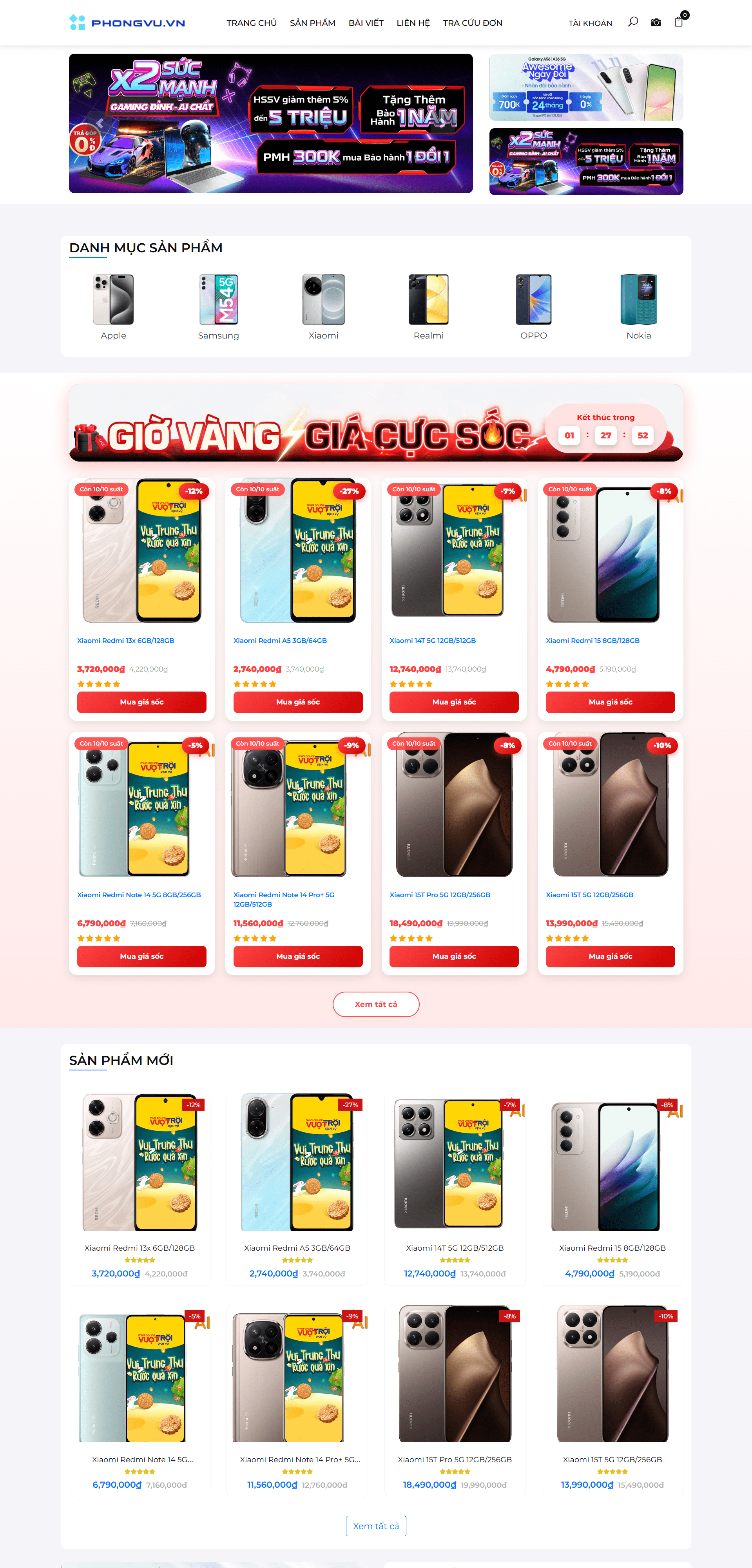 Source code website bán điện thoại máy tính laptop php mysql