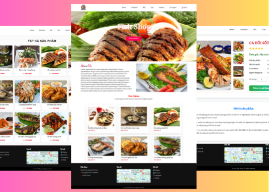 Đồ án website đặt đồ ăn FISH PHP & MYSQL đầy đủ chức năng quản trị và người dùng: giỏ hàng, đặt hàng,thêm, sửa, xóa sản phẩm
