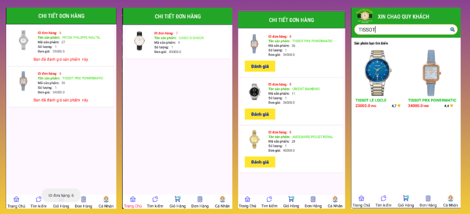 (ANDROID JAVA + SQLITE + BÁO CÁO WORD) App bán đồng hồ đeo tay android có quản trị và người dùng, đánh giá sản phẩm sau khi mua, đặt hàng, tiến trình thực hiện đơn hàng, các chức năng thêm, sửa, xóa