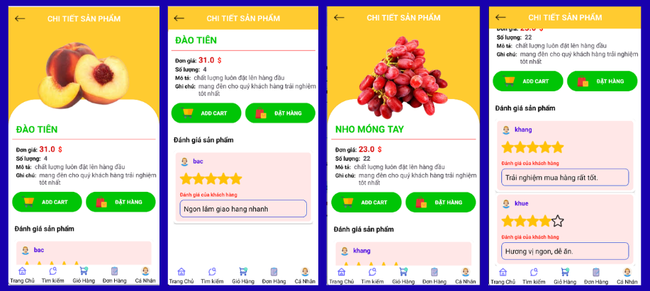 (ANDROID JAVA + SQLITE + BÁO CÁO WORD) App bán trái cây android có quản trị và người dùng, đánh giá sản phẩm sau khi mua, đặt hàng, tiến trình thực hiện đơn hàng, các chức năng. thêm, sửa, xóa