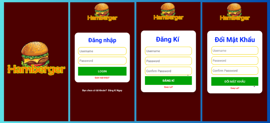 (ANDROID JAVA + SQLITE + BÁO CÁO WORD) App đặt đồ ăn HAMBERGER android có quản trị và người dùng, đánh giá sản phẩm sau khi mua, đặt hàng, tiến trình thực hiện đơn hàng, các chức năng. thêm, sửa, xóa