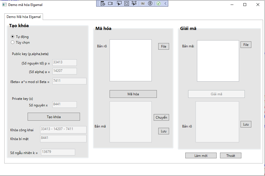 Source code chương trình chữ ký điện tử Elgamal + mã hóa và giải mã Elgamal bằng WPF C#
